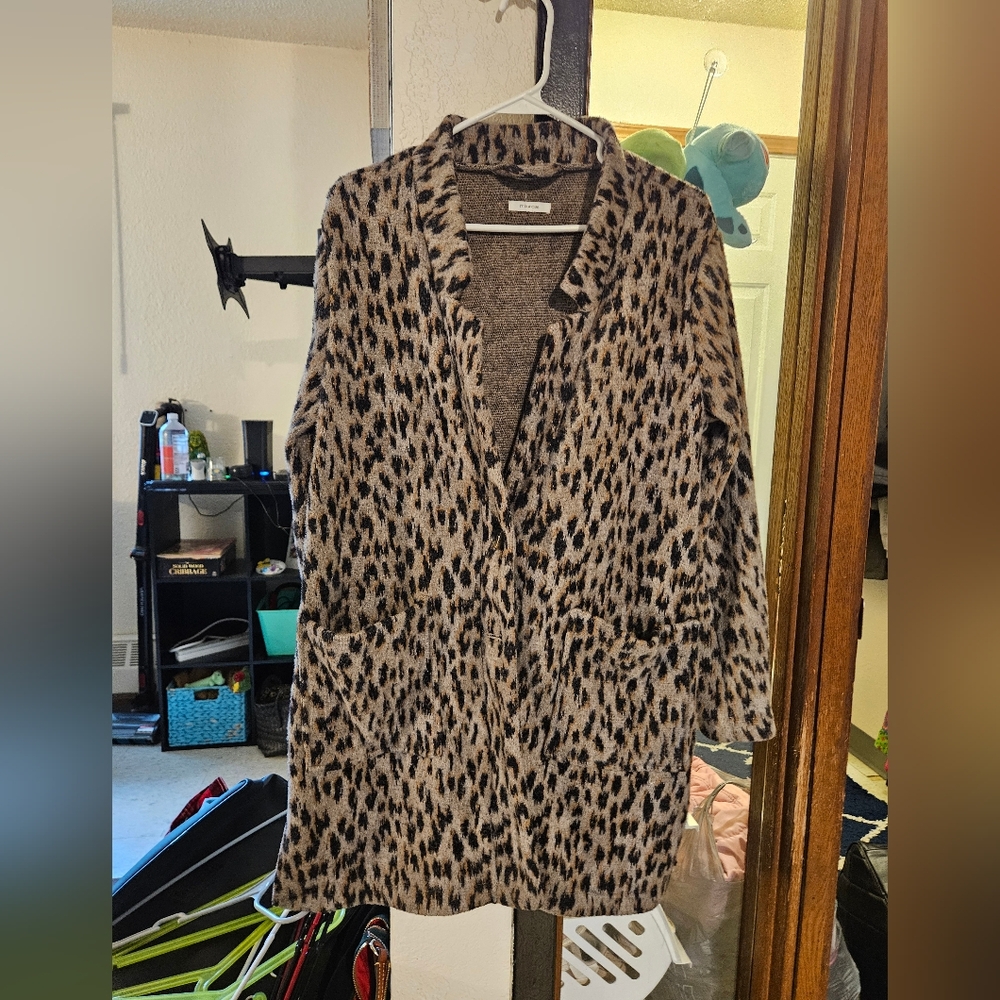 Maurices leopard print heavy cardigan
